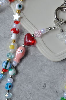 Glass And Ceramic Beaded Custom Phone Charm, 4 of 8