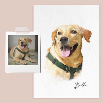 Personalised Watercolour Pet Portrait, 2 of 8