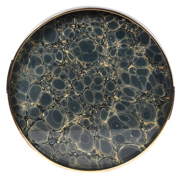 Mottled Effect Tray In Indigo And Gold, 3 of 4