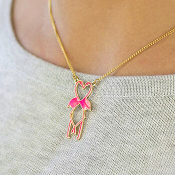 Pink Flamingo Lovebird Necklace, 5 of 7