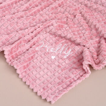 Personalised Dusty Pink Embossed Baby Blanket, 6 of 8
