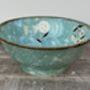Turquoise Sakura / Cherry Blossom Flower Patterned Bowl, 21cm, thumbnail 2 of 3