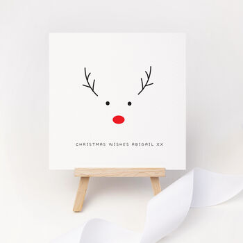 Personalised Rudolf Christmas Card, 3 of 4