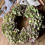 Dried Hydrangea Wreath With Frayed Cotton Ribbon, thumbnail 3 of 7