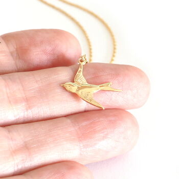 Little Lucky Charm Necklace Swallow, 3 of 4
