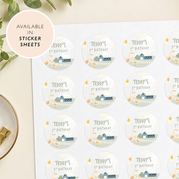 Farm Animal Party Favour Bag Stickers, 3 of 9