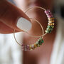 Rainbow Tourmaline Beaded Hoop Earrings, thumbnail 1 of 7