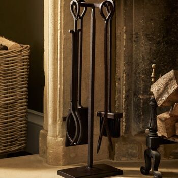 Wrought Iron Fireside Companion Set, 2 of 8