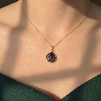 18k Gold Vermeil Plated Amethyst Birthstone Necklace, 2 of 4