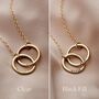 Personalised 9ct Gold Mini Two Ring Russian Necklace, thumbnail 4 of 5