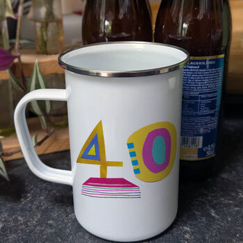 Large Enamel Age Mug, 4 of 6
