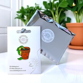 Plant Killer Dying Potted Plant Enamel Lapel Pin Badge, Humourous Birthday, Christmas, Friendship Gift For Women, 2 of 8