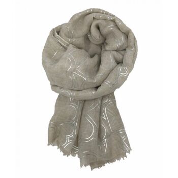 White And Cream Foil Scarf, 6 of 7