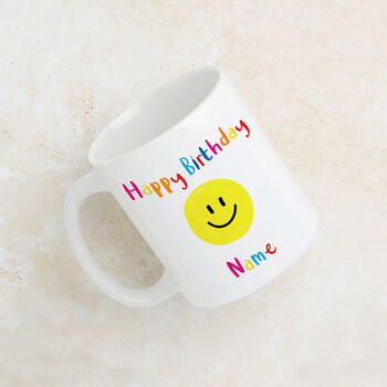 Personalised Smiley Face Birthday Celebration Mug, 10 of 12