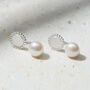 Sterling Silver Dotty Disc Earrings With Freshwater Pearl Jacket, thumbnail 1 of 5