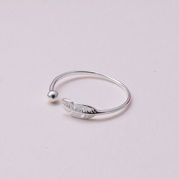 Sterling Silver Open Feather Ring, 2 of 2