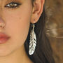 Freedom Feather Silver Statement Earrings, thumbnail 1 of 12