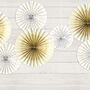 White And Gold Rosette Hanging Decorations, thumbnail 4 of 4