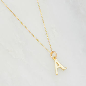 Gold Or Silver Curve Initial Letter Charm Necklace, 8 of 12