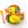 Bamboo Duck Plate With Suction Yellow, thumbnail 4 of 4