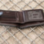 Personalised Black And Brown Trifold Wallet Rfid, thumbnail 8 of 8