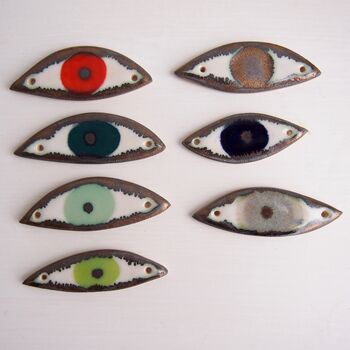 Handmade Ceramic Eye Pendant Necklace, 2 of 11