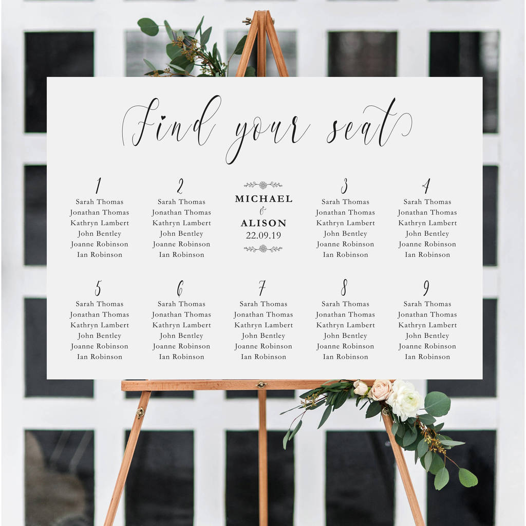 Wedding Seating Plan By Leonora Hammond Notonthehighstreet