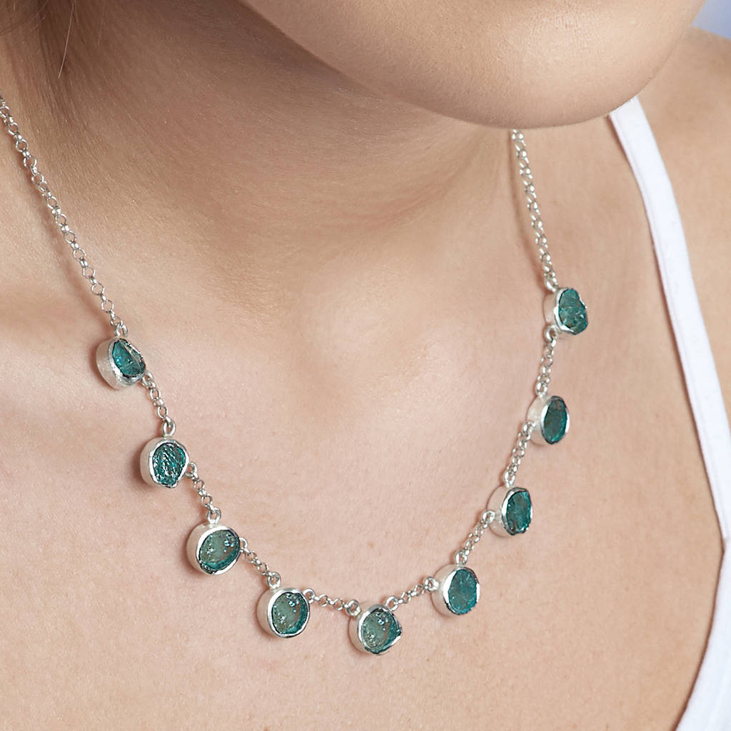 Apatite Natural Gemstone Ladies Silver Necklace By Poppy Jewellery ...