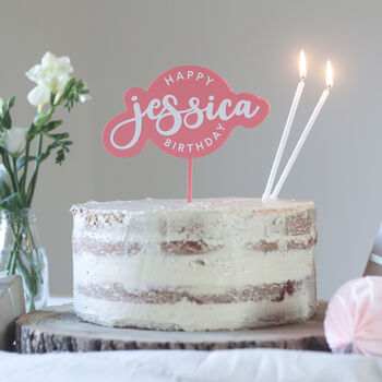 Personalised Name Happy Birthday Party Cake Topper, 2 of 3