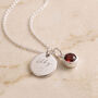 Personalised Sterling Silver January Garnet Birthstone Necklace, thumbnail 1 of 7