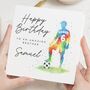 Personalised Football Birthday Card For Brother, thumbnail 1 of 7