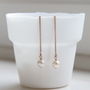 14ct Rose Gold Filled Metal And Pearl Thread Earrings, thumbnail 6 of 8