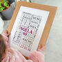 Personalised 60th Birthday Word Art Portrait Print, thumbnail 1 of 12