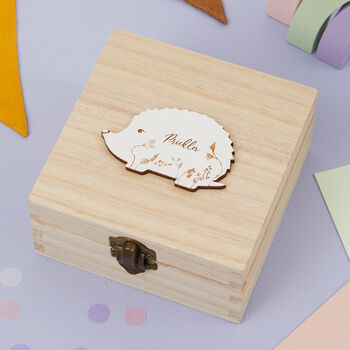 Personalised Hedgehog Jewellery Box Gift, 2 of 2