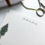 Christmas Tree Illustrated Personalised Flat Notecards, thumbnail 4 of 5