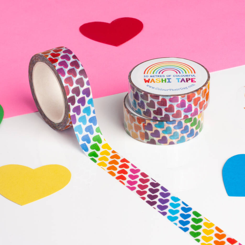 Rainbow Heart Washi Tape, 1 of 3