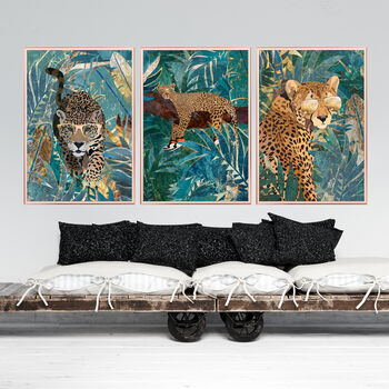 Leopard In The Tropical Jungle Wall Art Print, 2 of 4