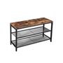 Industrial Style Shoe Bench With Two Shelves, thumbnail 5 of 5