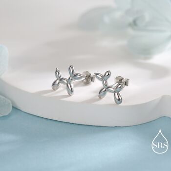 Sterling Silver Balloon Dog Stud Earrings, 3 of 12