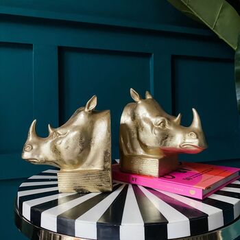 Rhino Gold Bookends, 3 of 5