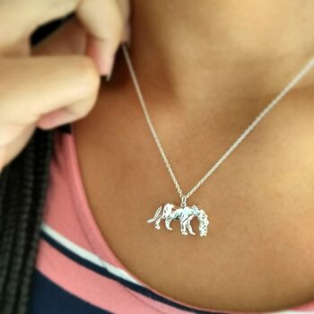 Personalised Lioness Mother And Baby Necklace, 7 of 12