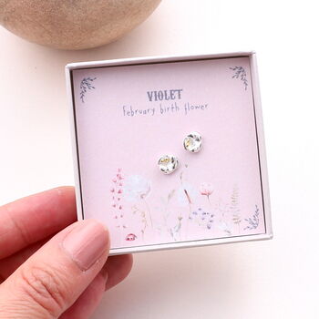 British Birth Flower Earrings Sterling Silver, 9 of 12