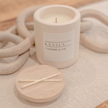 Cashmere And Oak Concrete Candle Soy Wax, 2 of 4