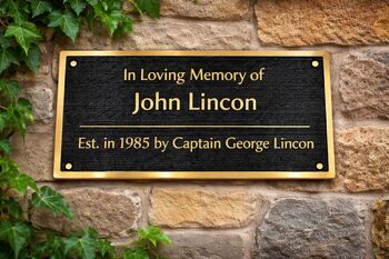 Customisable Black Brass Wall Sign Plaque, 2 of 6