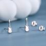 Sterling Silver Tiny Electric Guitar Stud Earrings, thumbnail 1 of 12