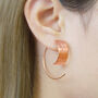 Textured Curved Gold Plated Silver Hoop Earrings, thumbnail 2 of 4