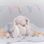 Personalised Bunny Plush Toy With Folded Blanket, thumbnail 2 of 9