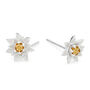 Sterling Silver And Gold July Birth Flower Stud Earrings – 8mm, thumbnail 3 of 6