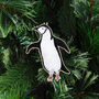 Chinstrap Penguin Wooden Hanging Decoration, thumbnail 6 of 10