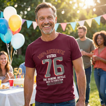 'Authentic Vintage 1976' 50th Birthday Gift T Shirt, 7 of 10